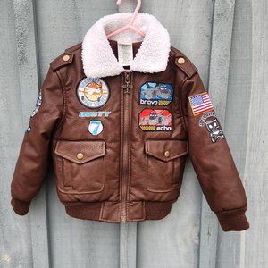 Disney Planes Faux Leather Kids Size 4 Pilot's Jacket